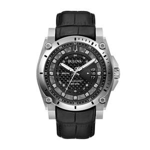 Bulova Precsionist Black 46mm Steel Watch